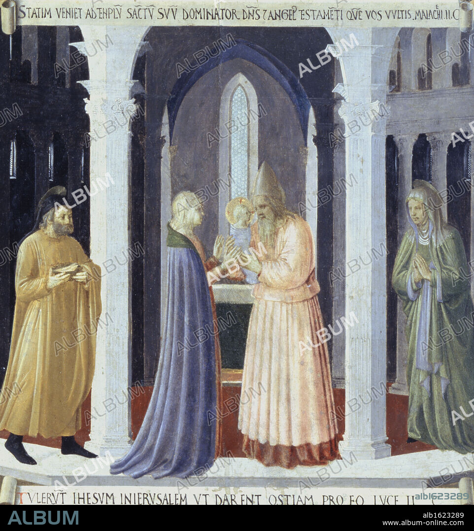 FRA ANGELICO. The Story of the Life of Christ  Presentation in the Temple  Fra Giovanni da F. Angelico (1387-1455/Italian)  Museo di San Marco, Florence, Italy.