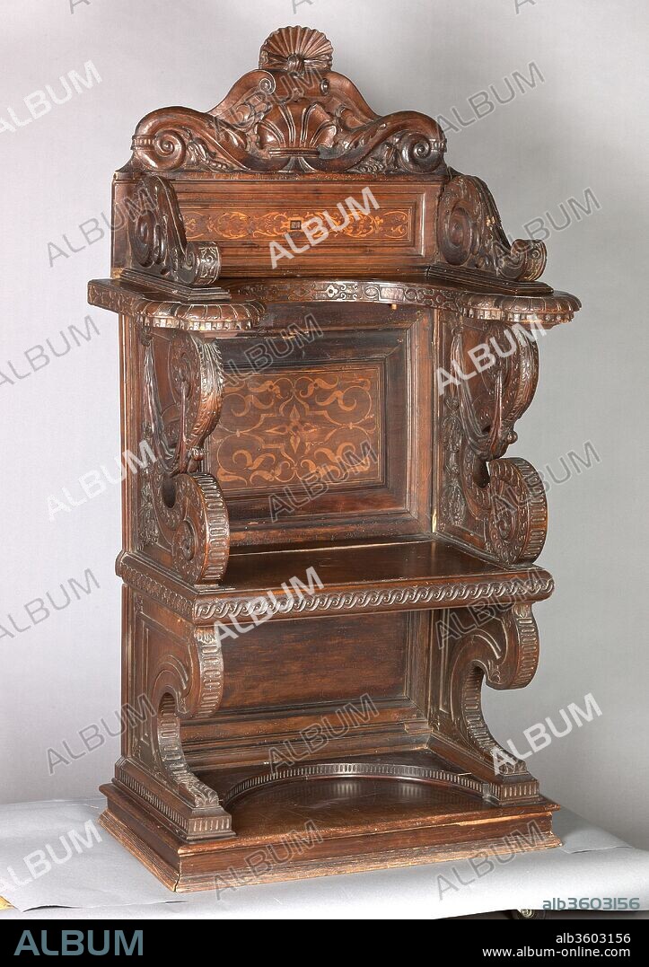 Choir chair. Culture: Italian, Tuscany (Florence?). Dimensions: H. 169 cm, W. 98.5 cm, D. 52.4 cm. Date: early 16th century (partly, and later).