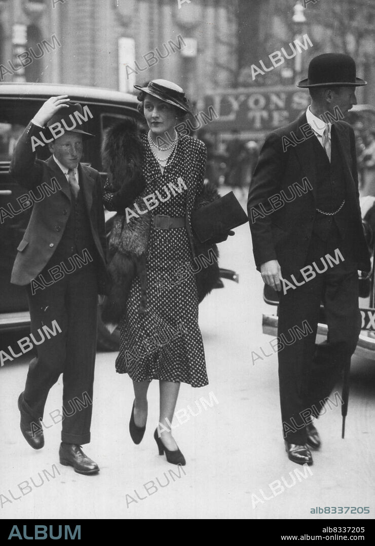 Photo Shows:- The Duke and Duchess of Buccleuch and Lord Dalkeith leaving the Abbey. Duke and Duchess of Buccleuch at Coronation Rehersal. The Duke and Dichess of Buccleuch, accompanied by their son, Lord Dalkeith, attended the Coronation rehearsal at Westminster Abbey. May 6, 1937.