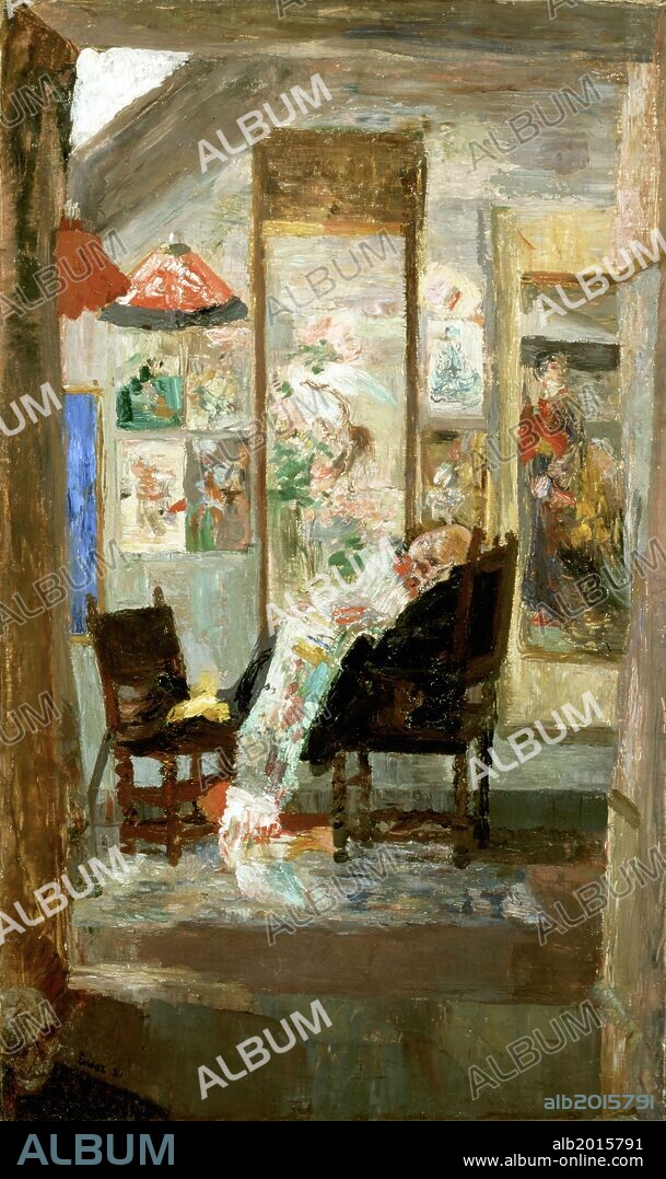 James Ensor / 'Esqueleto estudiando objetos chinos', 1885, Óleo sobre lienzo.