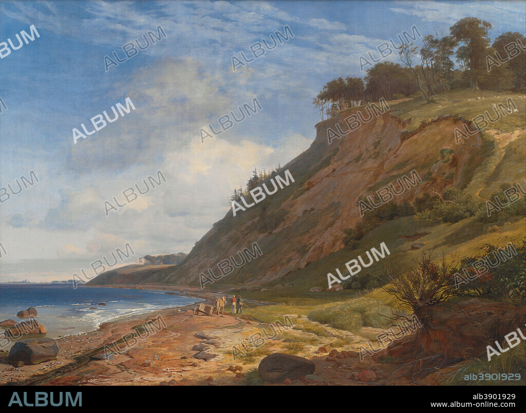 JOHAN LUNDBYE. A Danish Coast. View from Kitnæs on Roskilde Fjord. Zealand. Date/Period: 1843. Painting. Oil on canvas. Height: 1,885 mm (74.21 in); Width: 2,555 mm (100.59 in).