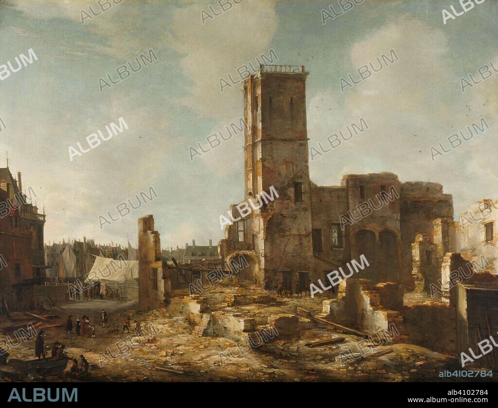 JAN ABRAHAMSZ. BEERSTRATEN. The Ruins of the Old Town Hall of Amsterdam after the Fire of 7 July 1652. Dating: 1652 - 1666. Measurements: h 110 cm × w 145 cm; d 7 cm.
