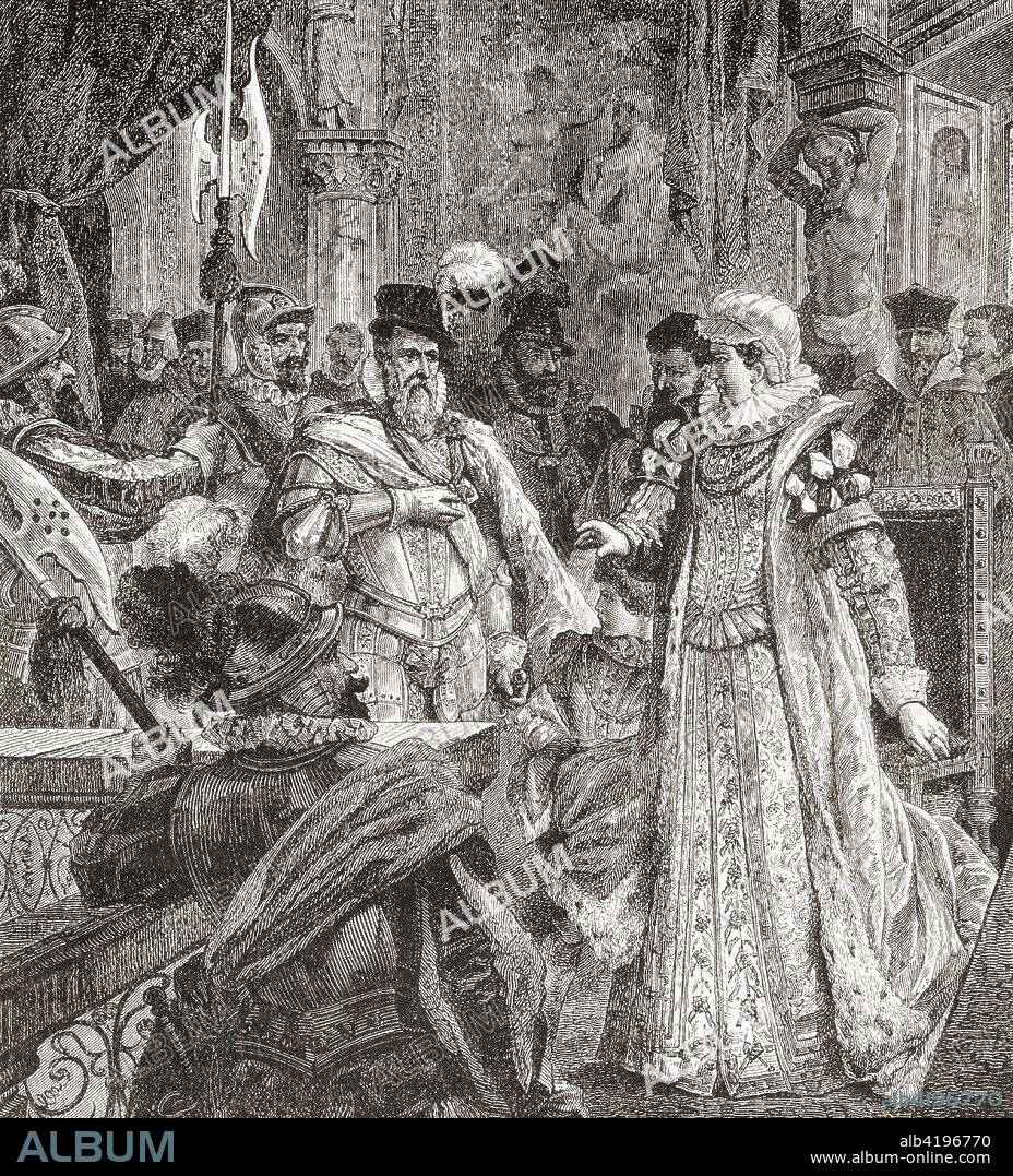 The arrival of the Duke of Alba in Brussels to replace Margaret of Parma as Governor of the Netherlands, 1567.  Fernando Ãlvarez de Toledo y Pimentel, 1507 -  1582, aka Grand Duke of Alba in Spain and the Iron Duke in the Netherlands.  Spanish noble, general, and diplomat.  From Ward and Lock's Illustrated History of the World, published c.1882.
