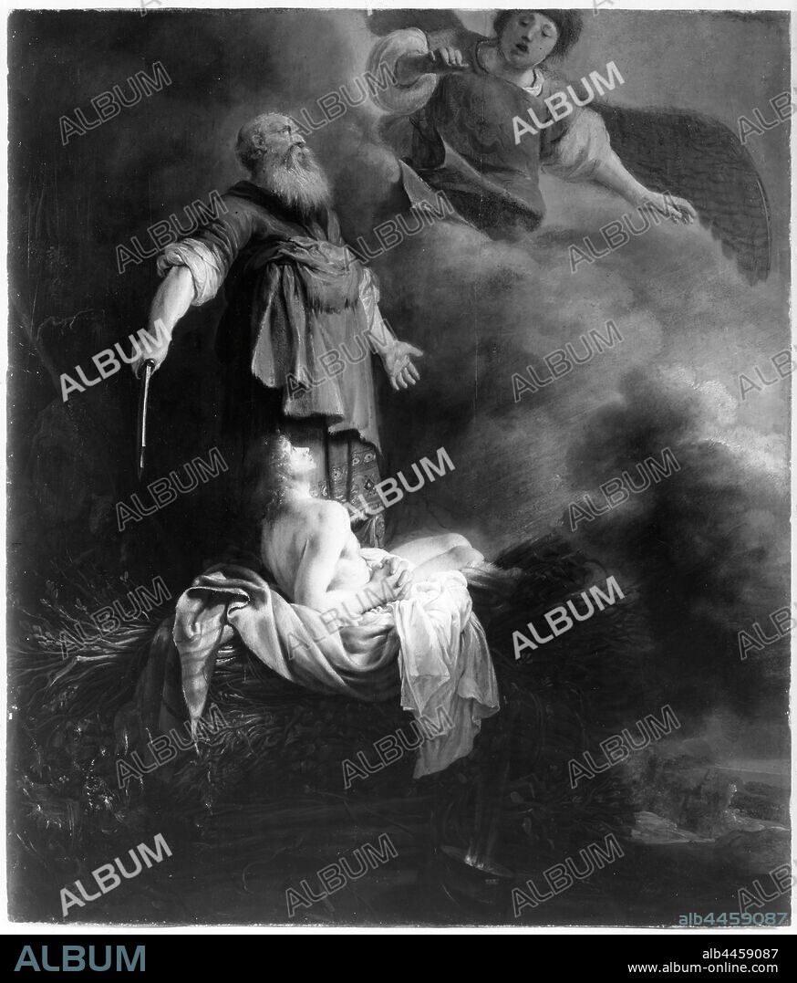 Salomon de Bray, The Sacrifice of Abraham, Abrahams Sacrifice, Painting, Religious Art, Oil on panel, Height, 57 cm (22.4 inches), Width, 48 cm (18.8 inches), Inscription, 64, 1639 4, 4, on the back.