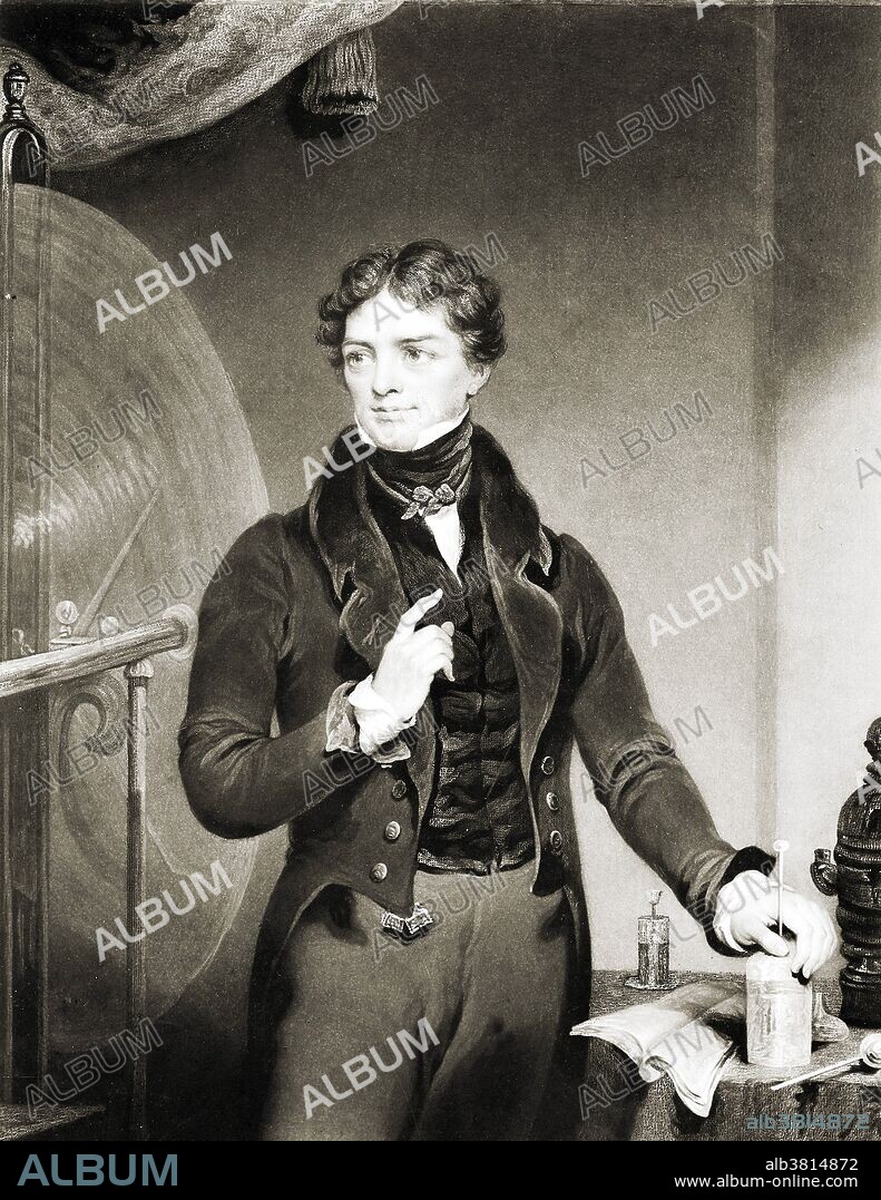 Portrait of Faraday in 1838, by Charles Turner. Michael Faraday (September 22, 1791 - August 25, 1867) was an English chemist and physicist who contributed to the fields of electromagnetism and electrochemistry. He experimented with electricity and magnetism, proposing that magnetism was a circular force. He also discovered magnetic optical rotation, electromagnetic induction, invented the dynamo, perfected the Bunsen burner, and formulated the second law of electrolysis. Author of "Chemical Manipulation", Faraday was self-trained and contributed to the fields of electromagnetism and electrochemistry after an apprenticeship Davy's lab. The farad (F) is named after him. As a chemist, Faraday discovered benzene, investigated the clathrate hydrate of chlorine, invented the system of oxidation numbers, and popularized terminology such as anode, cathode, electrode, and ion. He died in 1867 at the age of 75. He had previously turned down burial in Westminster Abbey, but he has a memorial plaque there, near Isaac Newton's tomb.