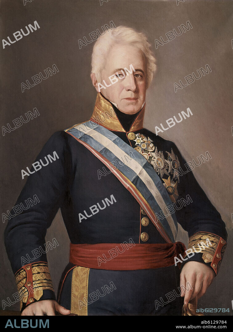 FRANCISCO JOVER CASANOVA (1836-1890). PEDRO AGUSTIN GIRON, MARQUES DE LAS AMARILLAS Y DUQUE DE AHUMADA (1778-1842) -SEGUNDO PRESIDENTE DEL ESTAMENTO PROCERES - SIGLO XIX.