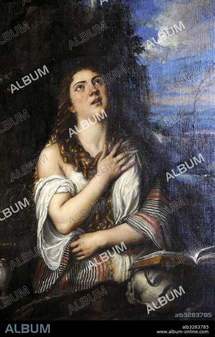 Vecellio di Gregorio Tiziano (h.1490-1576). Pintor italiano. Magdalena, hacia 1567. Colección Farnese. Museo de Capodimonte. Nápoles. Italia.