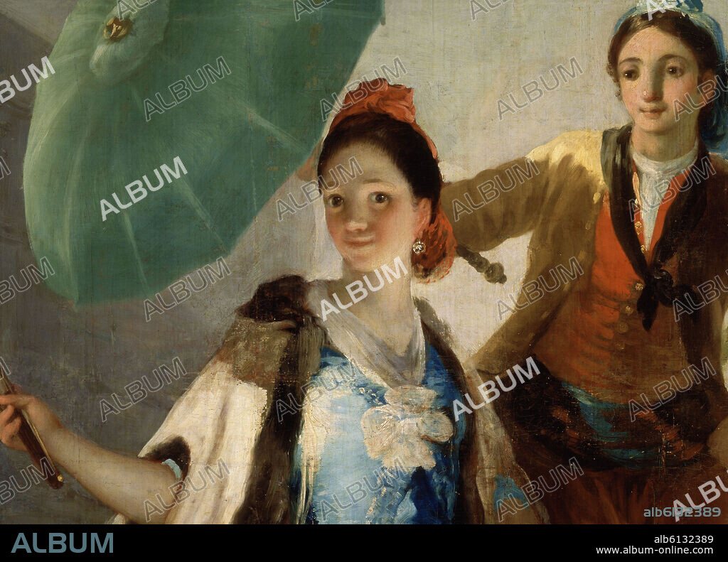 FRANCISCO DE GOYA. EL QUITASOL - DETALLE - 1777 - O/L - NP 773 - CARTON PARA TAPIZ - CONJUNTO 5594.
