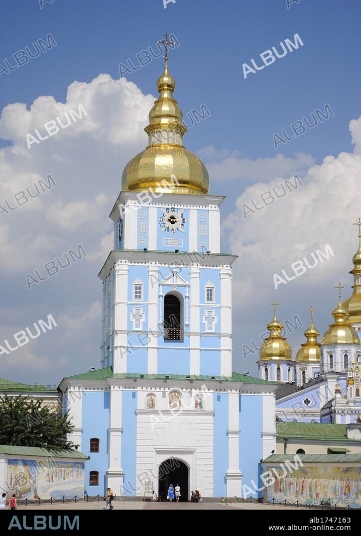Ukraine. Kiev. St. Michael's Golden-Domed Monastery. The exterior was rebuilt in the ukrainian baroque style in the 18th century. Was demolished by soviet in the 1930. Reconstructed in 1999.
