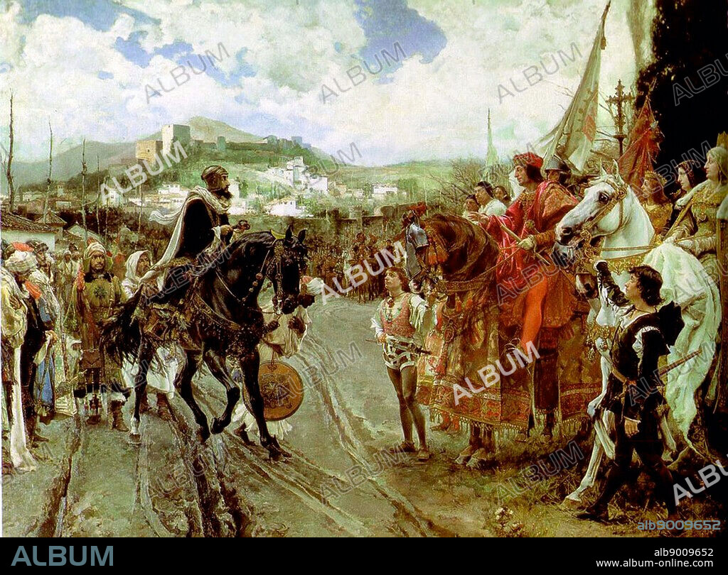Boabdil confronted by Ferdinand and Isabella after the Fall of Granada 1492 by Francisco Pradilla y Ortiz 1882.