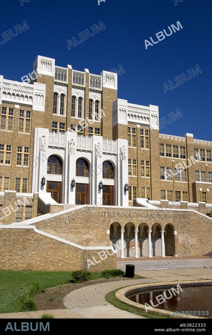 Little Rock Central High School the place where integration of the races began in the south. Little Rock, Arkansas.
