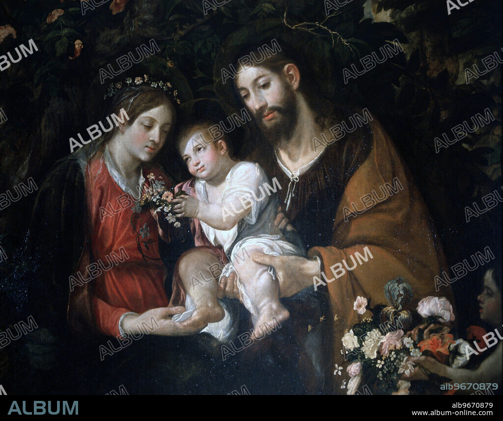 JUAN DE ROELAS. ROELAS , JUAN DE LAS. PINTOR Y RELIGIOSO ESPAÑOL . SEVILLA 1558 -1625. " LA SAGRADA FAMILIA " , OLEO. CASA CUNA . SEVILLA JESUCRISTO. VIRGEN MARIA. SAN JOSE.