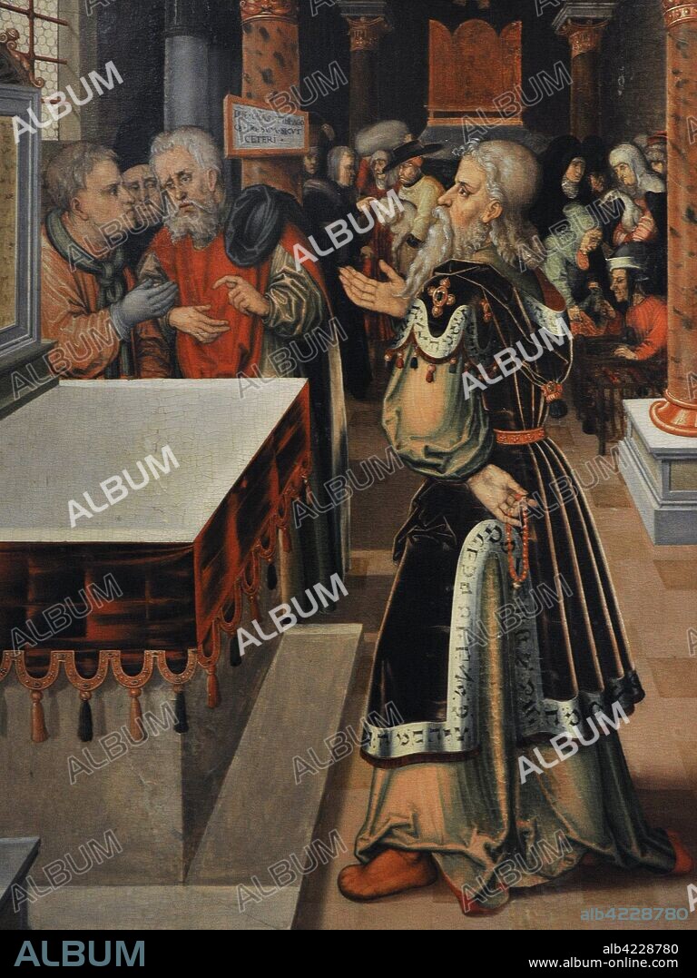 Master of the Martyrdom of Saint Erasmus (Heinrich Satrapitanus ?). The Prayer of the Pharisee and the Publican, Germany, 1501-1525. Detail. Lazaro Galdiano Museum. Madrid. Spain.
