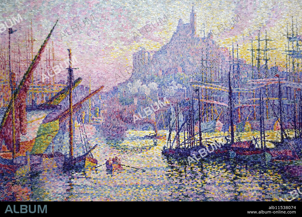 PAUL SIGNAC. Notre-Dame-de-la-Garde (La Bonne-Mère), Marseilles.  Paul Victor Jules Signac (11 November 1863 – 15 August 1935) was a French Neo-Impressionist painter who, working with Georges Seurat, helped develop the Pointillist style.