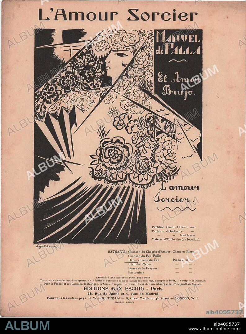 NATALIA SERGEEVNA GONCHAROVA. Manuel de Falla. L'Amour Sorcier. Cover.