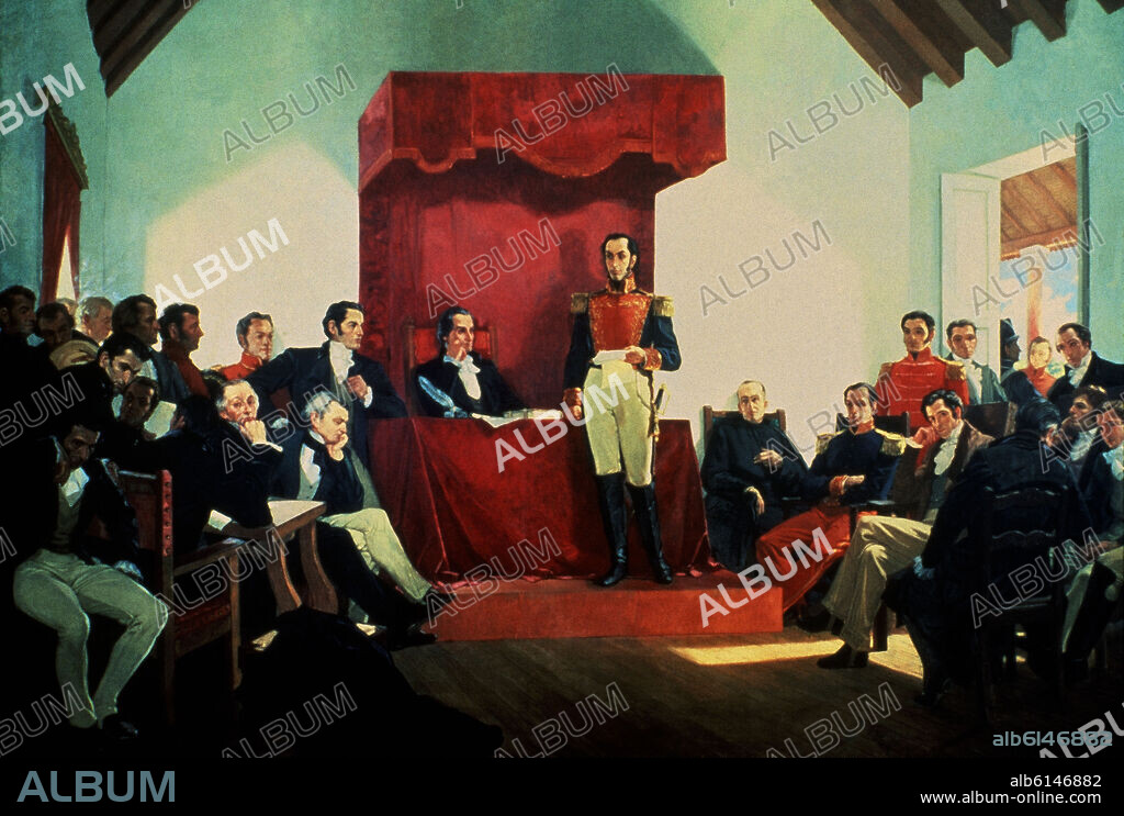 ANTONIO SALAS (1888-1974) TITO SALAS. DISCURSO DE ANGOSTURA PRONUNCIADO POR SIMON BOLIVAR EN 1819 - LIBERACION SUDAMERICANA - SIGLO XX.