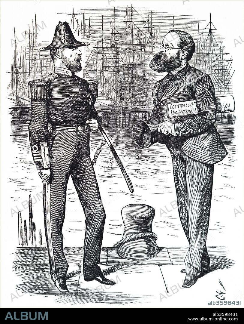 Cartoon depicting Samuel Plimsoll (1824-1898) an English politician and social reformer. Dated 19th century.