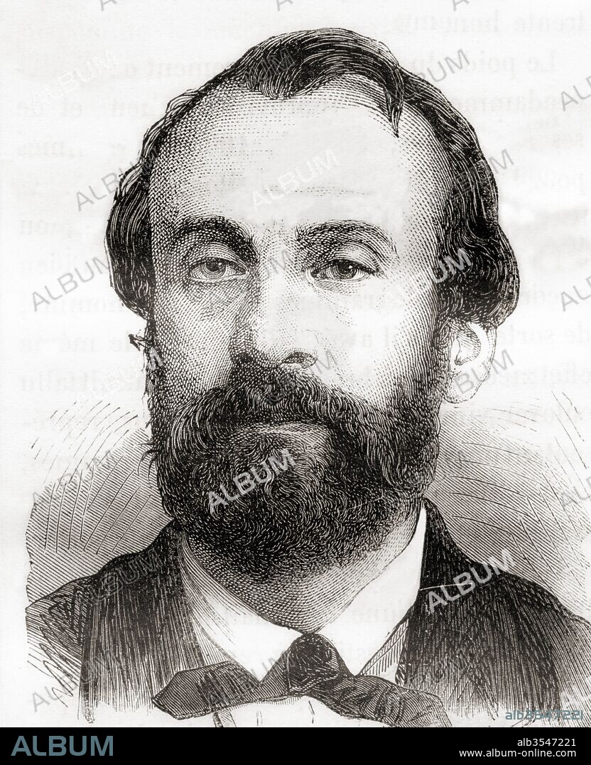 Henri Giffard, 1825 – 1882. French engineer who invented the steam injector and the powered airship. From Les Merveilles de la Science, published c.1870.