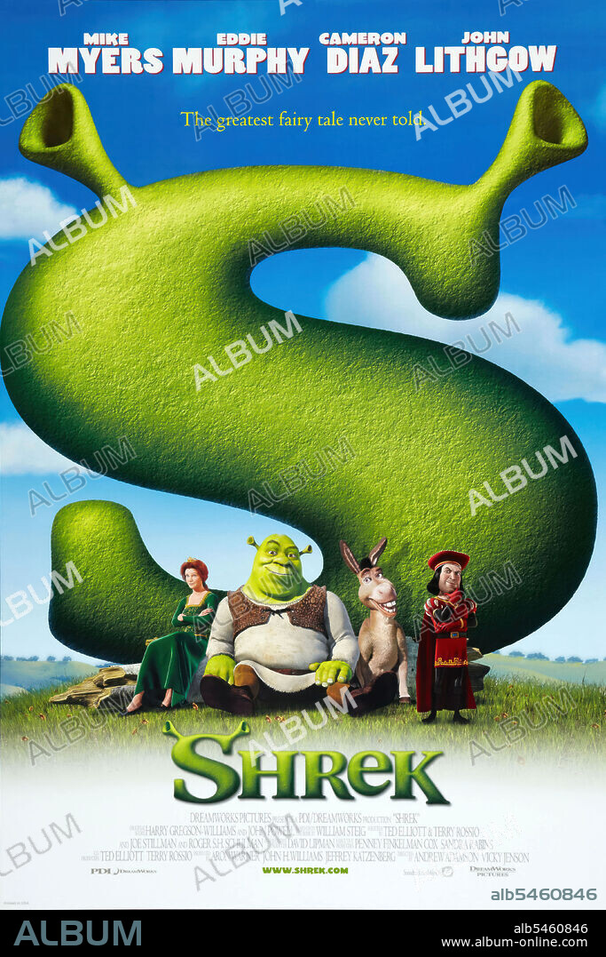 Poster of SHREK, 2001, directed by ANDREW ADAMSON and VICKY JENSON. Copyright DREAMWORKS.