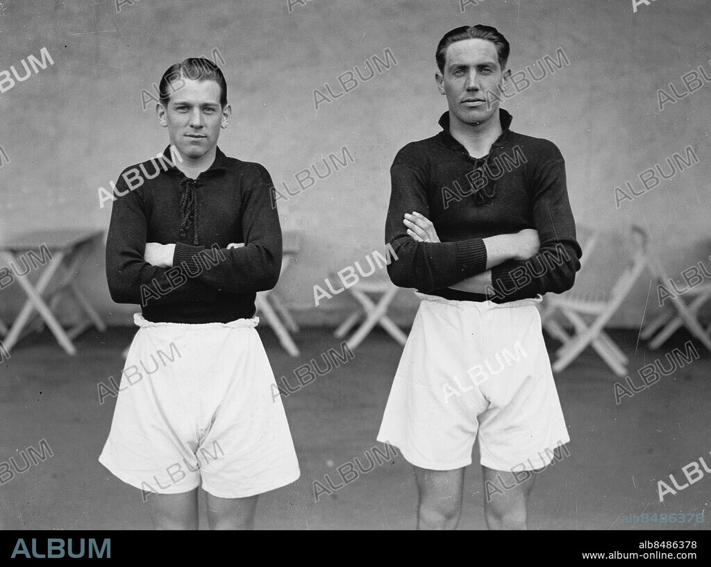 Hans Nilsson och Dahlén i Gårda BK.. Maj 1939. *** Local Caption *** GP. KAMERAREPORTAGE.