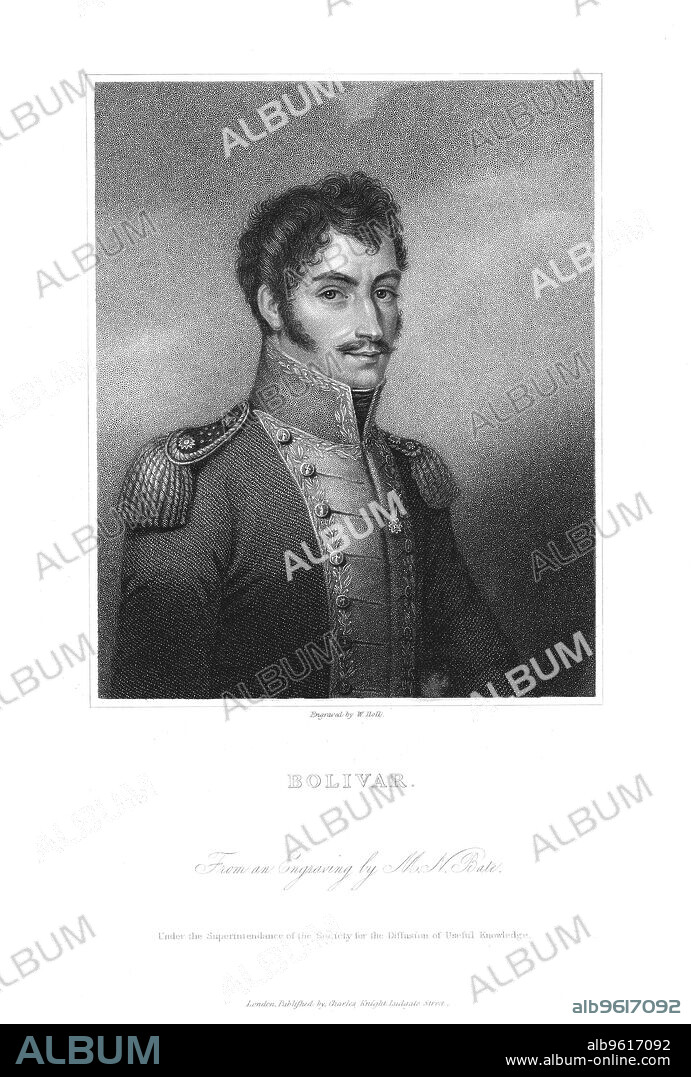 Simon Bolivar, 19th century South American revolutionary. Bolivar (1783-1830) is known as the 'Liberator' of South America from Spanish rule. The son of a Venezuelan aristocrat he led a series of revolutions in Spanish-ruled South America, leading to the creation of the independent states of Colombia (1819), Venezuela (1821), Ecuador (1822), Peru (1824) and Bolivia (1825). He served as President of Colombia (1821-1830) and Peru (1823-1829). Bolivar envisaged the establishment of a league of Hispanic South American nations, but the countries he had liberated began to quarrel amongst themselves. Disillusioned, Bolivar left for Europe, but died on the journey.