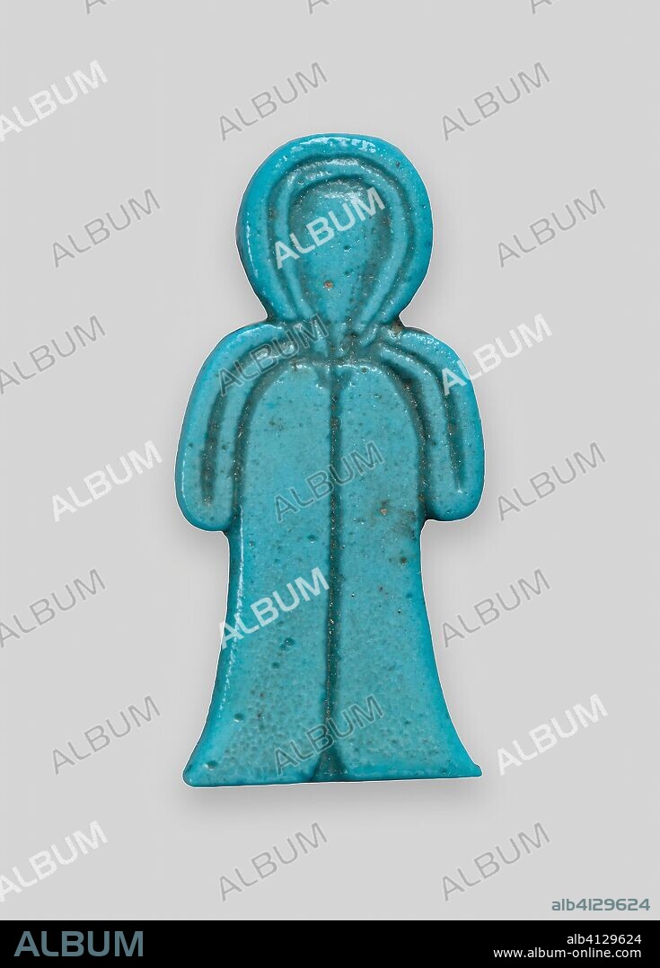ANCIENT EGYPTIAN. Amulet of Tyet (Isis Knot). Egyptian. Date: 664 BC-525 BC. Dimensions: 4 × 2 × 0.5 cm (1 5/8 × 3/4 × 3/16 in.). Faience. Origin: Egypt.