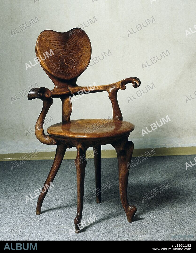 Desk chair by Antoni Gaudi, 1905-1907. Casa Calvet. Barcelona.