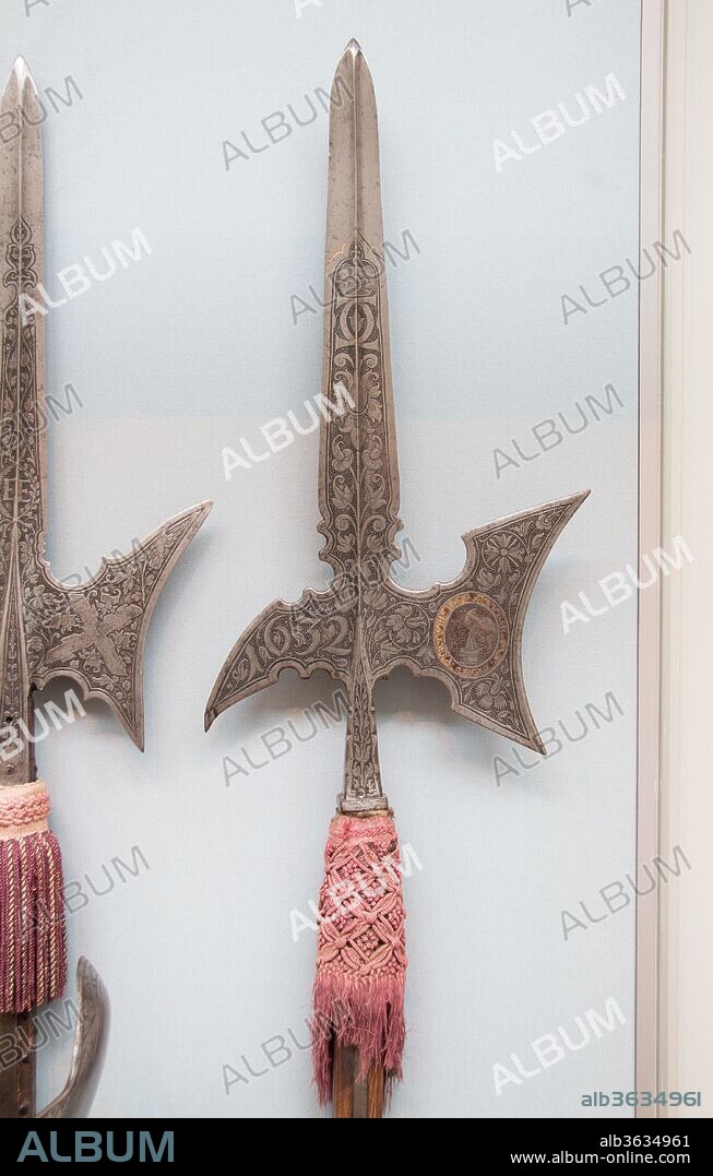 Halberd of Prince Karl Eusebius of Liechtenstein (1611-1684). Culture: German. Dimensions: L. 94 1/2 in. (240 cm); L. of head 24 1/2 in. (62.2 cm); W. 14 in. (35.6 cm). Date: dated 1632.
