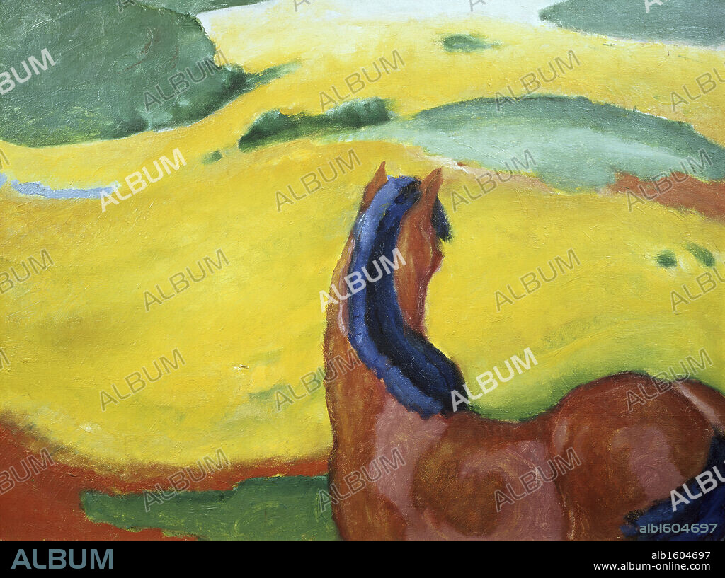 Horse in the Landscape  1910   Franz Marc (1880-1916/German)  Essen Museum, Germany.
