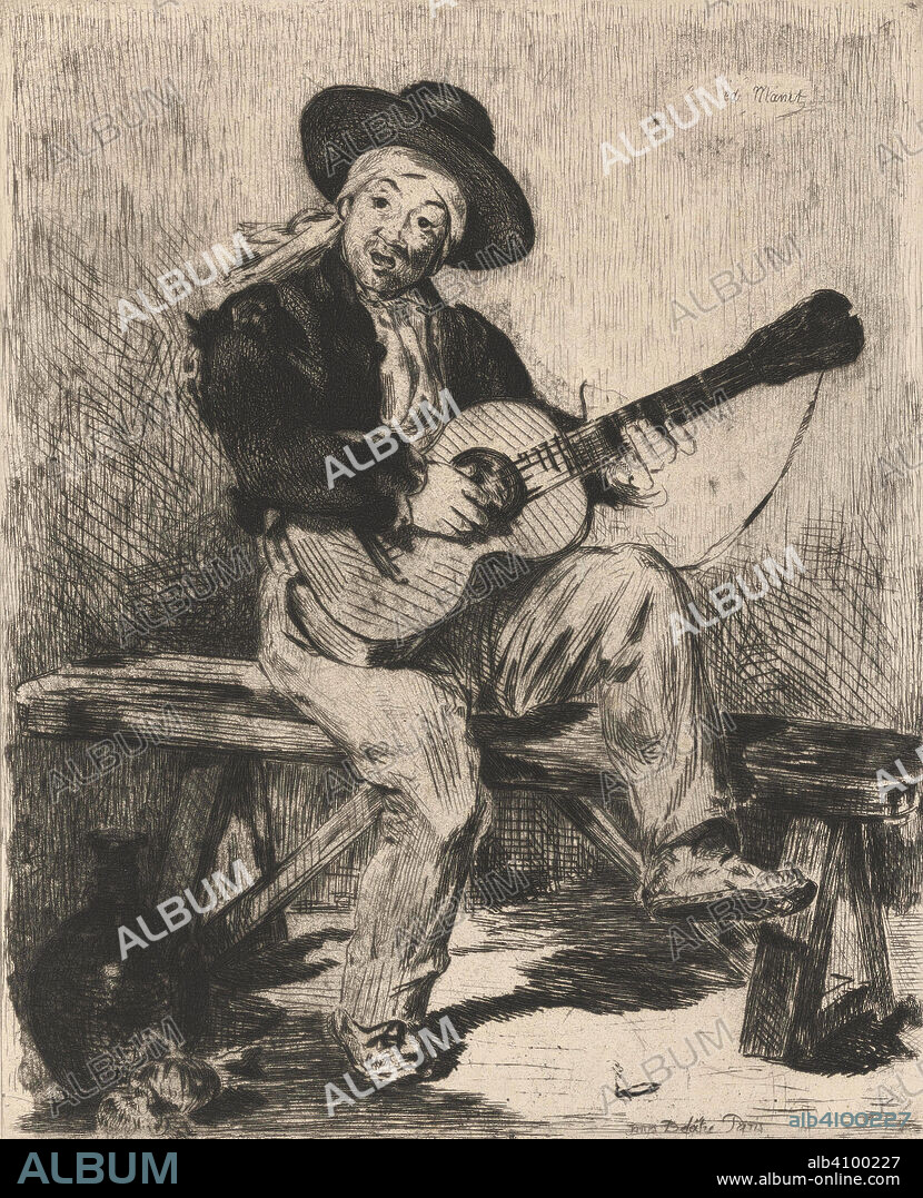 EDOUARD MANET. The Spanish Singer or The Guitar-player (Le chanteur espagnol or Le guitarero). Dimensions: 40.1 cm x 27.4 cm, 29.8 cm x 24.3 cm, 29.8 cm x 24.3 cm.