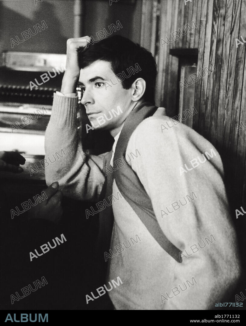 Anthony Perkins posing. The American actor Anthony Perkins posing with a hand on his forehead. March 1962.