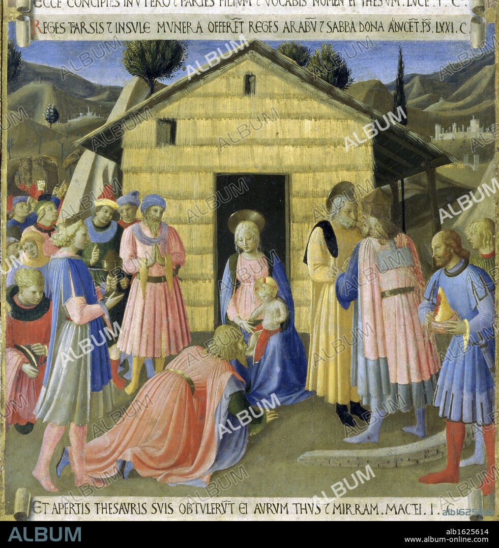 The Story of the Life of Christ Detail:  Adoration of the Magi   Fra Angelico ca. (1400-1455/Italian)   Museo di San Marco, Florence.