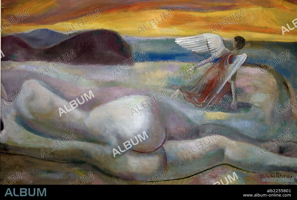 HIPOLITO HIDALGO DE CAVIEDES. HIDALGO DE CAVIEDES , HIPOLITO. PINTOR ESPAÑOL.. " DESNUDO CON ANGEL " , OLEO SOBRE LIENZO , AÑO 1975. ATENCION: AUTOR CONTEMPORANEO SUJETO A COPYRIGHT ©. EL CLIENTE FINAL ES RESPONSABLE DE LA GESTION DE LOS DERECHOS DE AUTOR CON LAS SOCIEDADES EXISTENTES DE GESTION DE DERECHOS O DIRECTAMENTE CON LOS ORGANISMOS TITULARES DE LOS MISMOS.