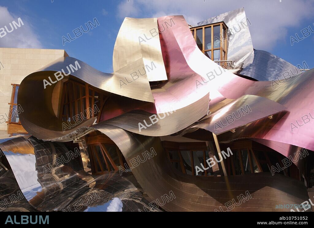 Hotel designed by Frank Gehry, Bodegas Marques de Riscal, Elciego, Rioja Alavesa, Araba, Basque Country, Spain.