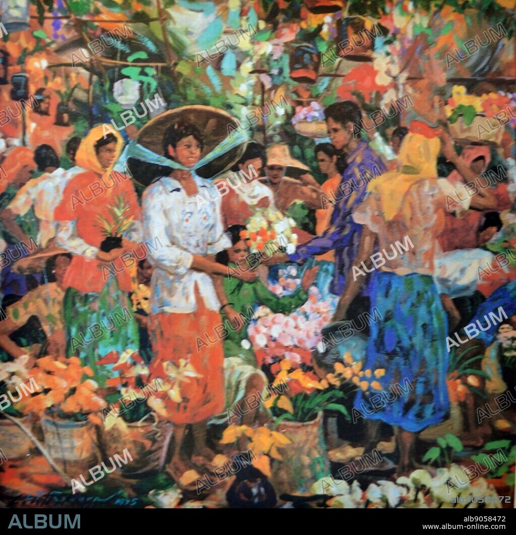 Loreto T. Racuya, Flower Vendor, 1995, Oil on canvas.