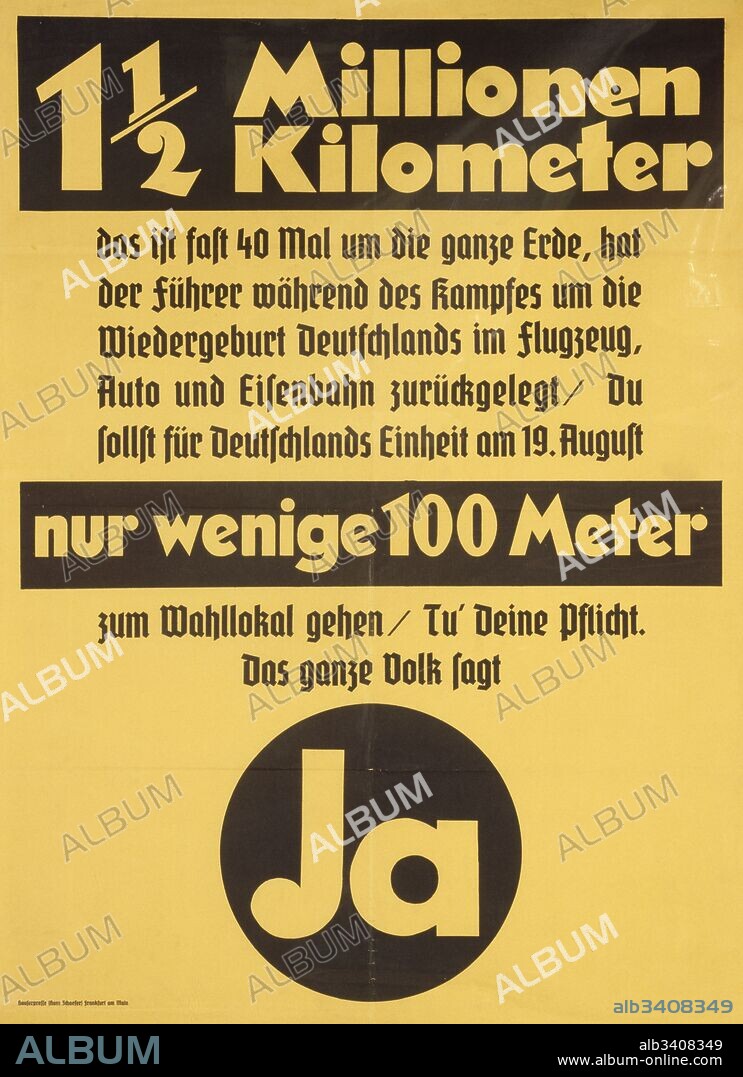(pro-Nazi), propaganda poster for the German national election in march 1936..