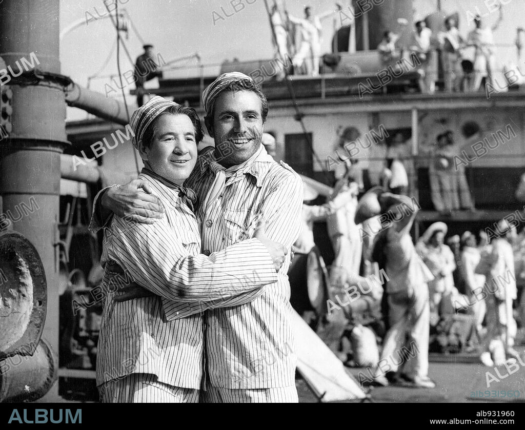 FRANCISCO PIQUER y JUANITO VALDERRAMA en EL EMIGRANTE, 1960, dirigida por SEBASTIAN ALMEIDA.