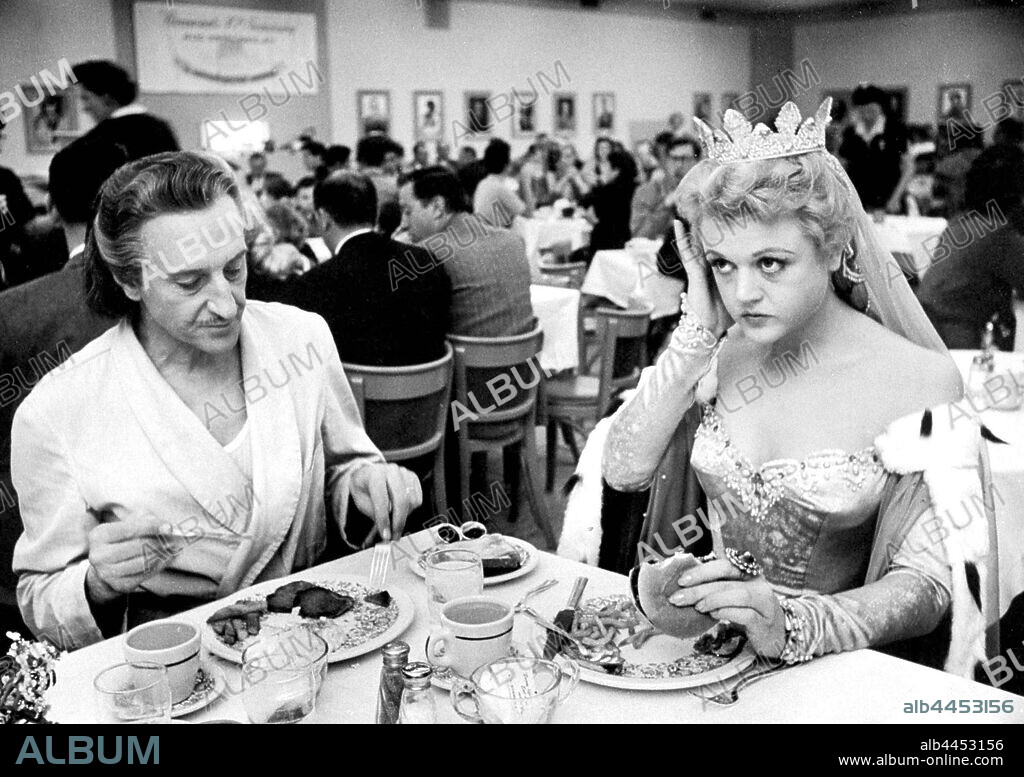ANGELA LANSBURY and BASIL RATHBONE in THE COURT JESTER, 1955, directed by MELVIN FRANK and NORMAN PANAMA. Copyright PARAMOUNT PICTURES.