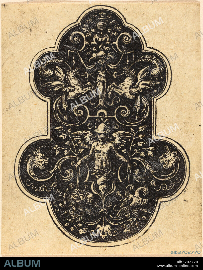 ETIENNE DELAUNE. Female Figure. Medium: engraving.