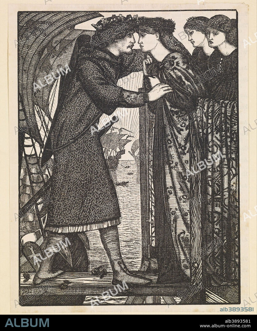 EDWARD BURNE-JONES. King Sigurd the Crusader - A Norse Saga. Date/Period: 1862. Wood engraving, printed in black. Width: 125 mm. Height: 161 mm.