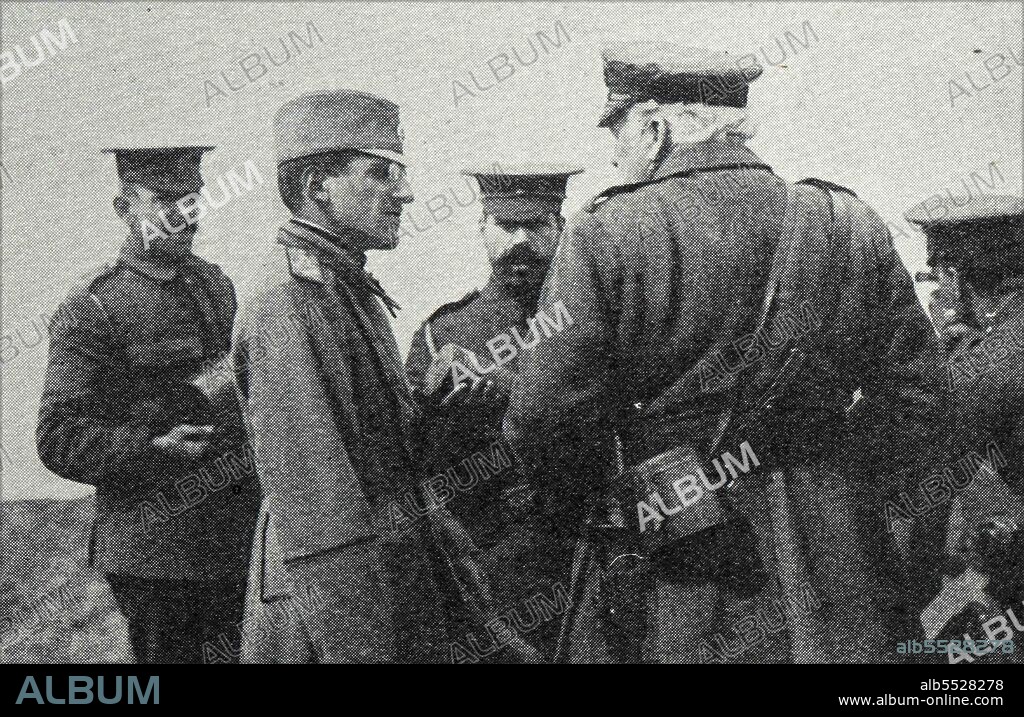 Prince Alexander of Serbia at the war front with British officers, World War I, 1915. Alexander I, was prince regent of the Kingdom of Serbia from 1914 and later a king of Yugoslavia from 1921 to 1934. He was assassinated by the Bulgarian Vlado Chernozemski, during a 1934 state visit to France.