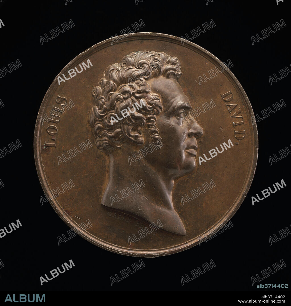ANDRÉ GALLE. Jacques-Louis David, 1748-1825, Painter [obverse]. Dated: 1820. Dimensions: overall (diameter): 5.67 cm (2 1/4 in.). Medium: bronze.