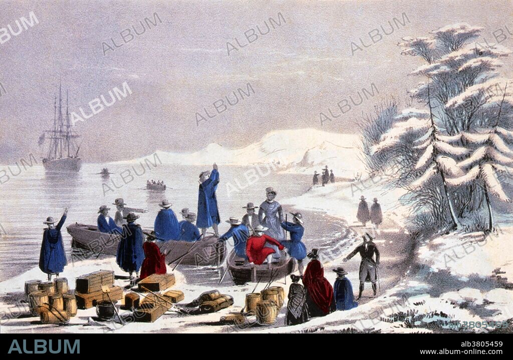 Lithograph entitled: The landing of the Pilgrims on Plymouth Rock, December 11th, 1620. Plymouth Rock is the traditional site of disembarkation of William Bradford and the Mayflower Pilgrims who founded Plymouth Colony in 1620. It is an important symbol in American history. Founded by a group of Separatists and Anglicans, who together later came to be known as the Pilgrims, Plymouth Colony was, along with Jamestown, Virginia, one of the earliest successful colonies to be founded by the English in North America and the first sizable permanent English settlement in the New England region. The citizens of Plymouth were fleeing religious persecution and searching for a place to worship as they saw fit. The social and legal systems of the colony became closely tied to their religious beliefs, as well as English custom.