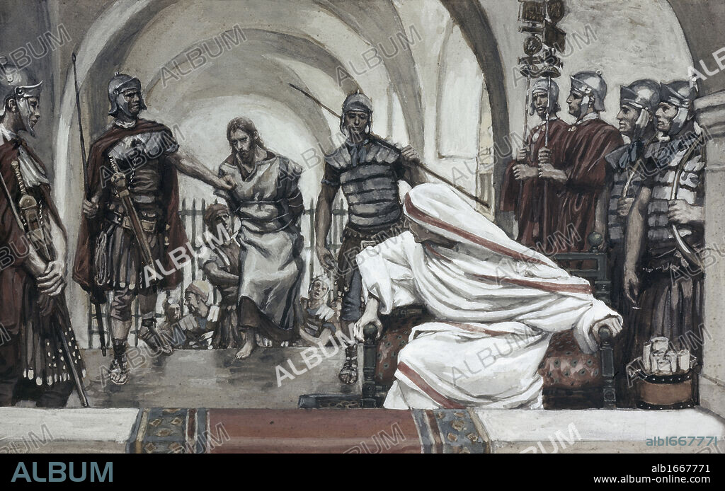Jesus Led Back from Herod to Pilate  James Tissot (1836-1902/French).