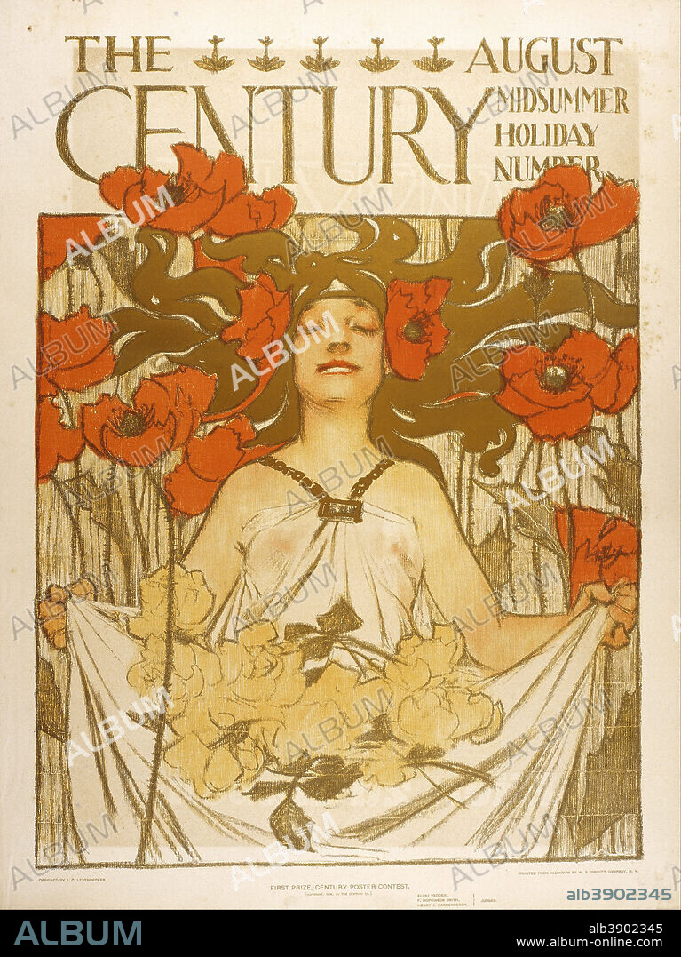 JOSEPH CHRISTIAN LEYENDECKER. The Century. August. Date/Period: 1896. Poster. Colour photolithograph on paper. Height: 539 mm (21.22 in); Width: 404 mm (15.90 in).