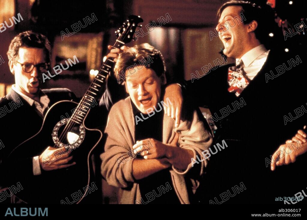HUGH LAURIE, KENNETH BRANAGH and STEPHEN FRY in PETER'S FRIENDS, 1992, directed by KENNETH BRANAGH. Copyright RENAISSANCE/SAMUEL GOLDWYN/CHANNEL 4.
