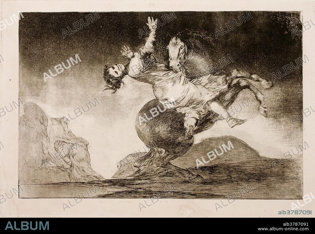 Francisco de Goya y Lucientes / 'The kidnapping horse'. 1815 - 1819. Etching, Aquatint, Burnisher, Drypoint on wove paper.