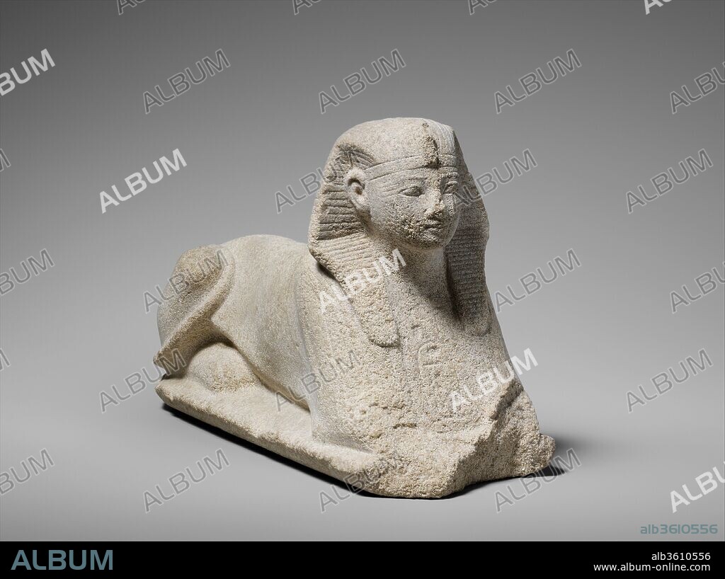 Sphinx of Amenhotep II. Dimensions: L. 19 cm (7 1/2 in); w. 7.5 cm (2 15/16 in); h. 10 cm (3 15/16 in). Dynasty: Dynasty 18. Reign: reign of Amenhotep II. Date: ca. 1427-1400 B.C..