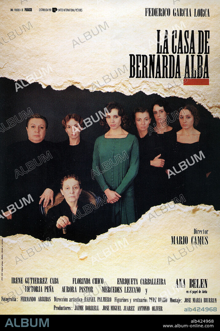Poster of THE HOUSE OF BERNARDA ALBA, 1987 (LA CASA DE BERNARDA ALBA), directed by MARIO CAMUS. Copyright PARAISO FILMS.