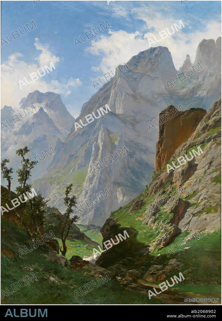 Carlos de Haes / 'La canal de Mancorbo en los Picos de Europa', 1876, Escuela Española, Óleo sobre Lienzo, 168 cm x 123 cm, P04390.
